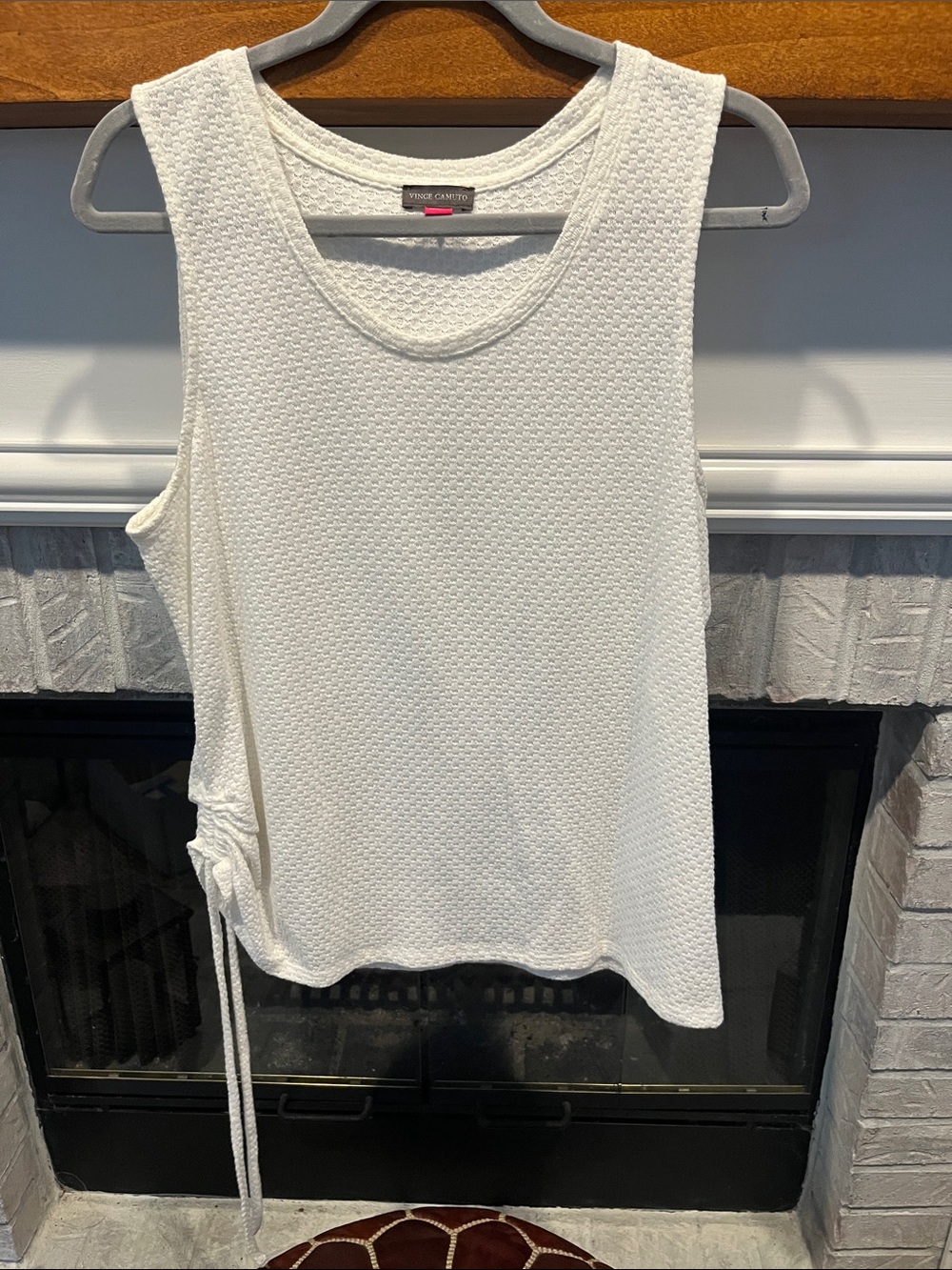 Vince Camuto Cream Textured Side-Tie Tank - Picture 1 of 2